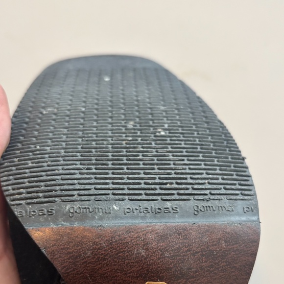 Black Suede Knee-High Boots with Gold Stripes & Red Animal Print Lining - Sz 6.5 - Picture 7 of 11